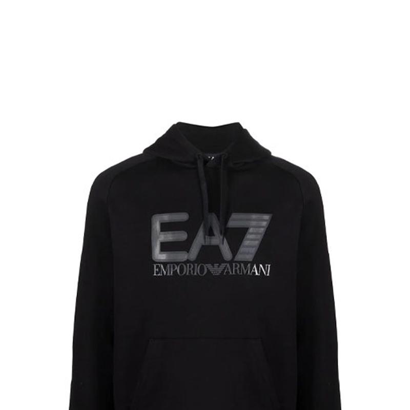 Emporio Armani FW21 Großer Logo-Print Bequemer Hoodie Herren-Hoodies Schwarz 6KPM88-PJ07Z-1200