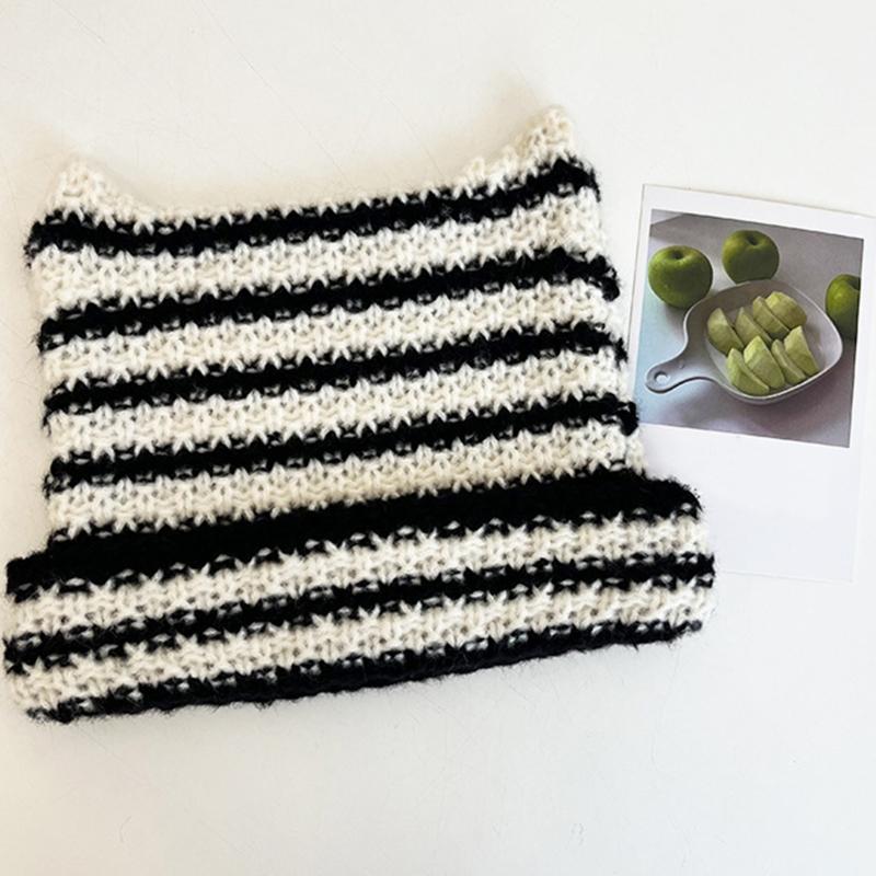 Crochet Knitted Hat Devil Horn Hat Beanie Skullies Beanie Winter Warm Funny Hat Halloween Party Cosplay Party Favors