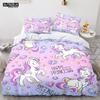 Cartoon Rainbow Unicorn Bedding Set Unicorn Sets Single Double Queen Twin Full Size Duvet Cover Kid Girls Child Soft Duvet Cover