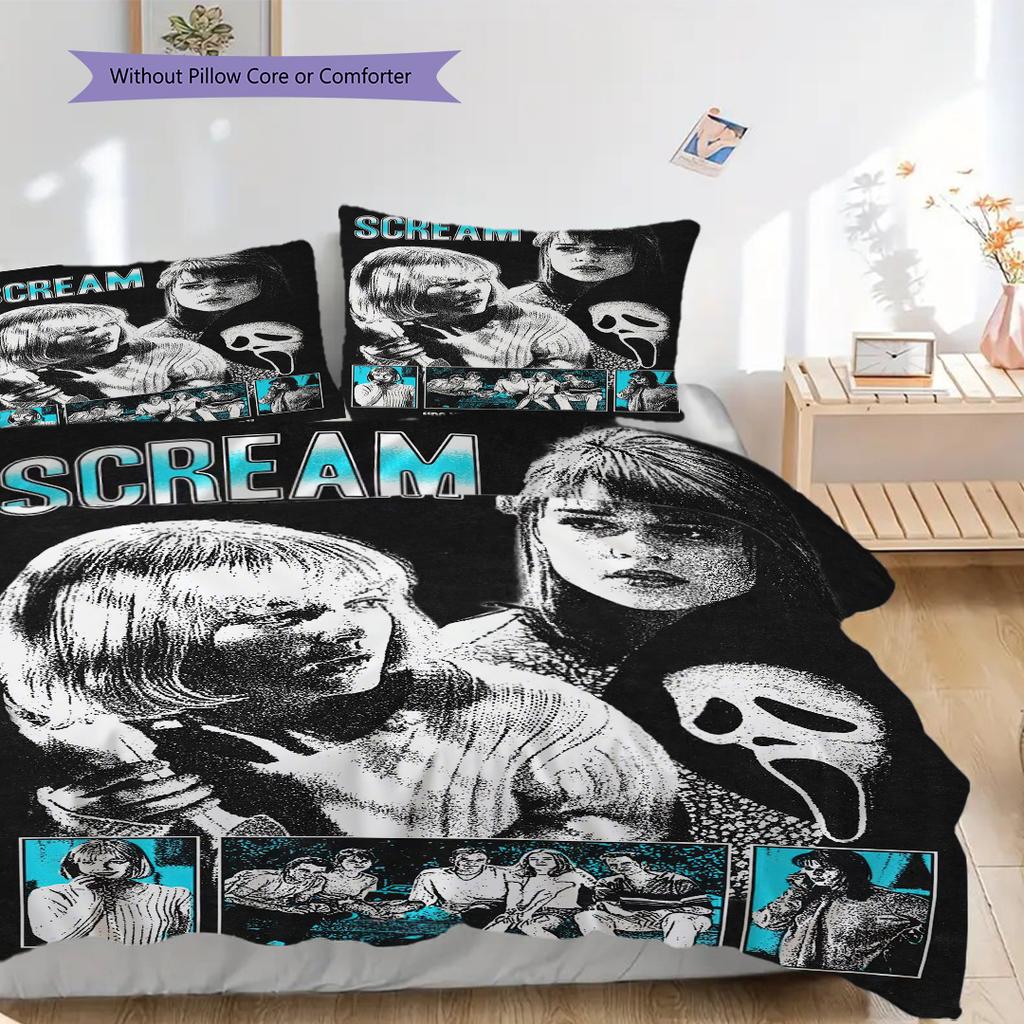 Funny Ghostface Halloween Threepiece Set Without Core 1 Duvet Cover 2 Pillowcase Without Core Christmas Birthday Gift