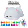 LED NightLights Silicone Rabbit Night Light with Remote Control Charging Colorful Atmosphere Lamp for Children Kids Holiday Gift