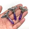 Natural Slice Stone Amethysts Purple Pendant Quartz Crystal Irregular Charm For Handmade Jewelry Making Necklace Earring Diy