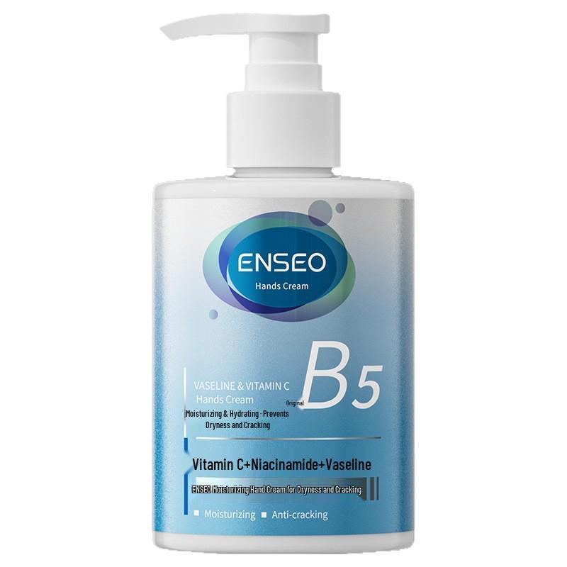 ENSEO Family Size Moisturizing Hand Cream with Vaseline, B5, Niacinamide, and Vitamin C.