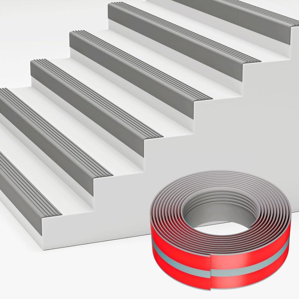 1PC 1mX98mm PVC Stair Shape Step Edge Protector, Non-Slip Stair Corner Decorative , Waterproof for Outdoor & Indoor Stair Treads