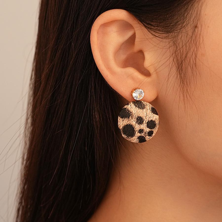 

Геометрические серьги в стиле ретро с леопардовым принтом в горошек — высококачественный дизайн из искусственной кожи для женщин