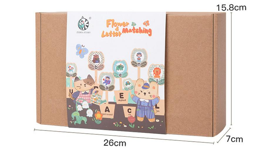 Wooden Flower Alphabet Blocks: Children s Cognitive Learning Toy