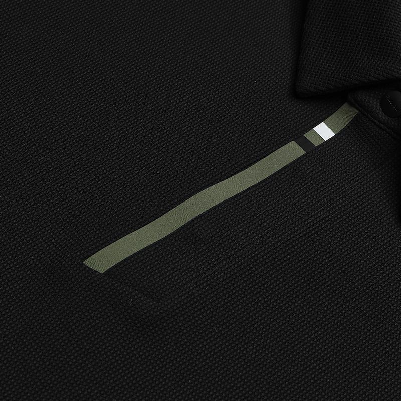 FILA Golf Series Fashion Sports Comfortable Solid Color Knit Long Sleeve Polo Shirt Men tops A11M545201FBK