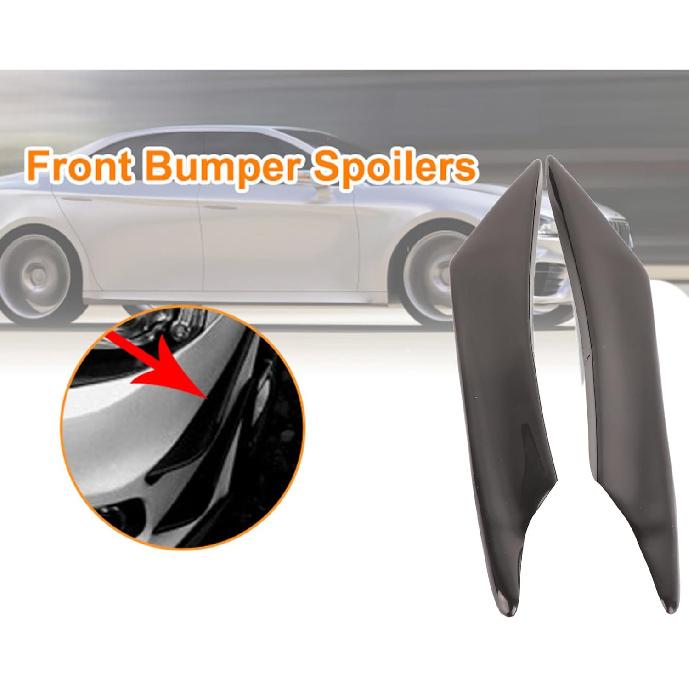 Frontstoßstangenlippe Splitter, Finnen-Canards Karosseriespoiler-Kit, 4 Stück Universeller Auto-Karosseriespoiler Frontstoßstangenlippe Splitter Finnen Zierleiste (Schwarz unlackiert)