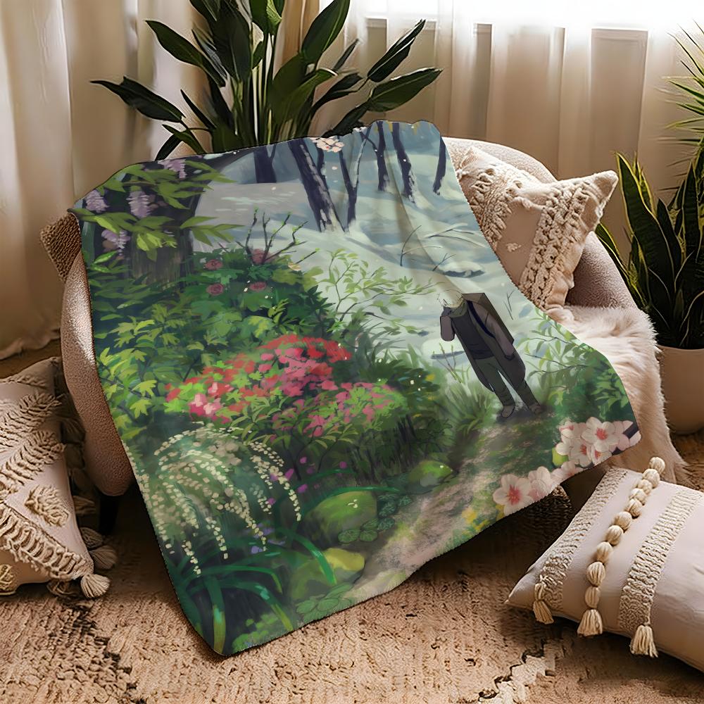 Anime M-Mushishi-i Throw Warm Soft Flannel Blanket, Multi-use for Sofa Bed Camping Travel Nap