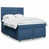 VidaXL Slatted Bed Base with Mattress Blue 160x200 Cm Fabric 3290545
