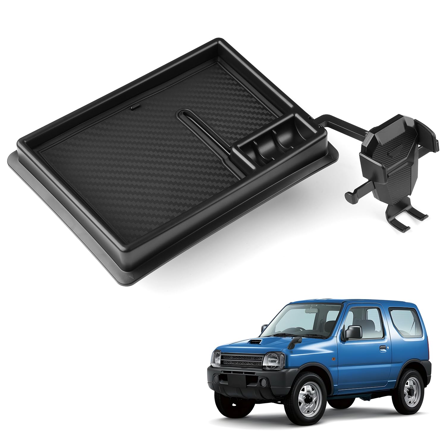 

Auto Spec Совместим с Suzuki Jimny и Jimny Sierra JB23 и Этот лоток для приборной панели имеет 3D ящик для хранения с телефоном и резиновый легко