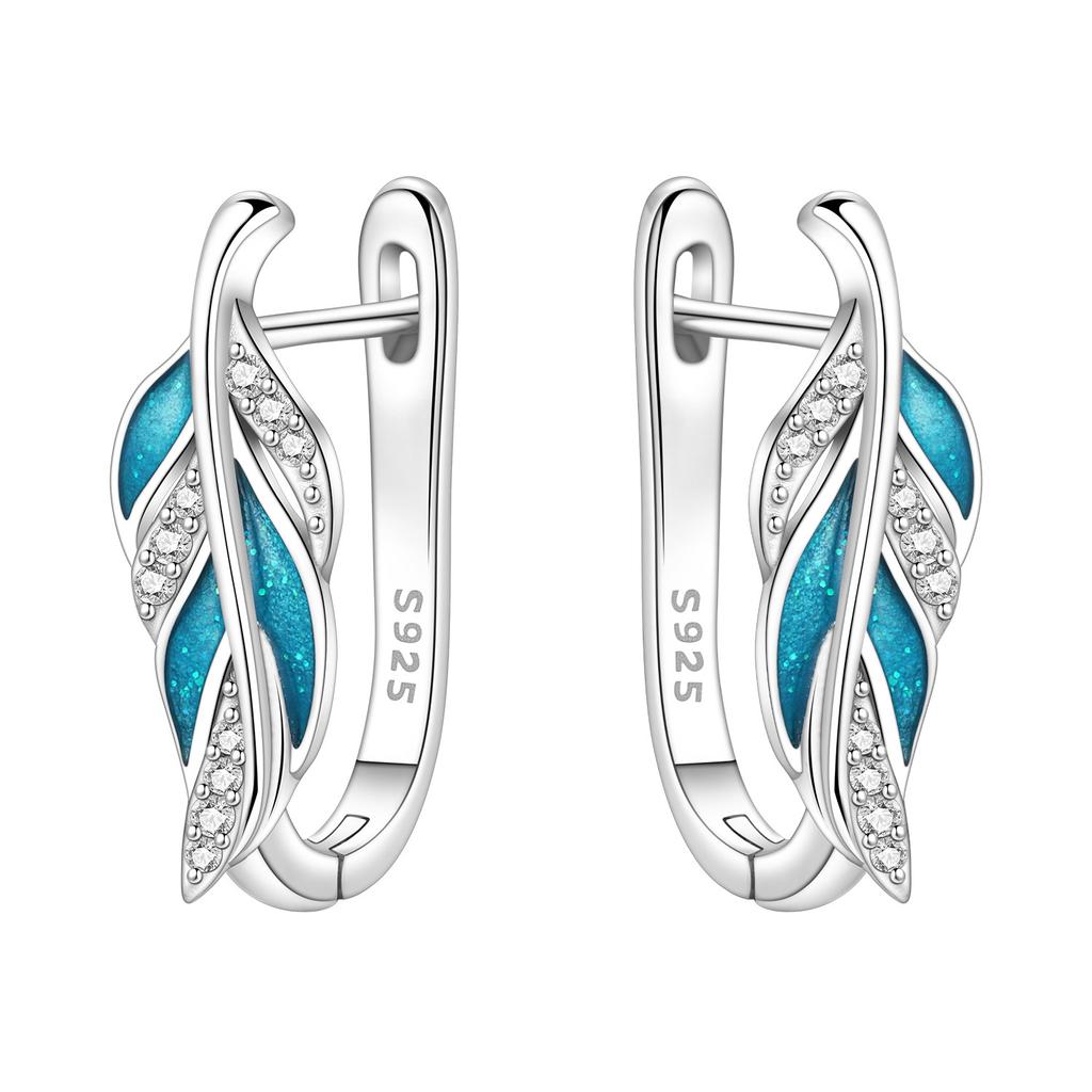 Orstarry 925 Silber Blauer Zirkon Sternenhimmel Ohrring Original Schmuck Creolen Damen Schmuck Party Trendige Geschenke