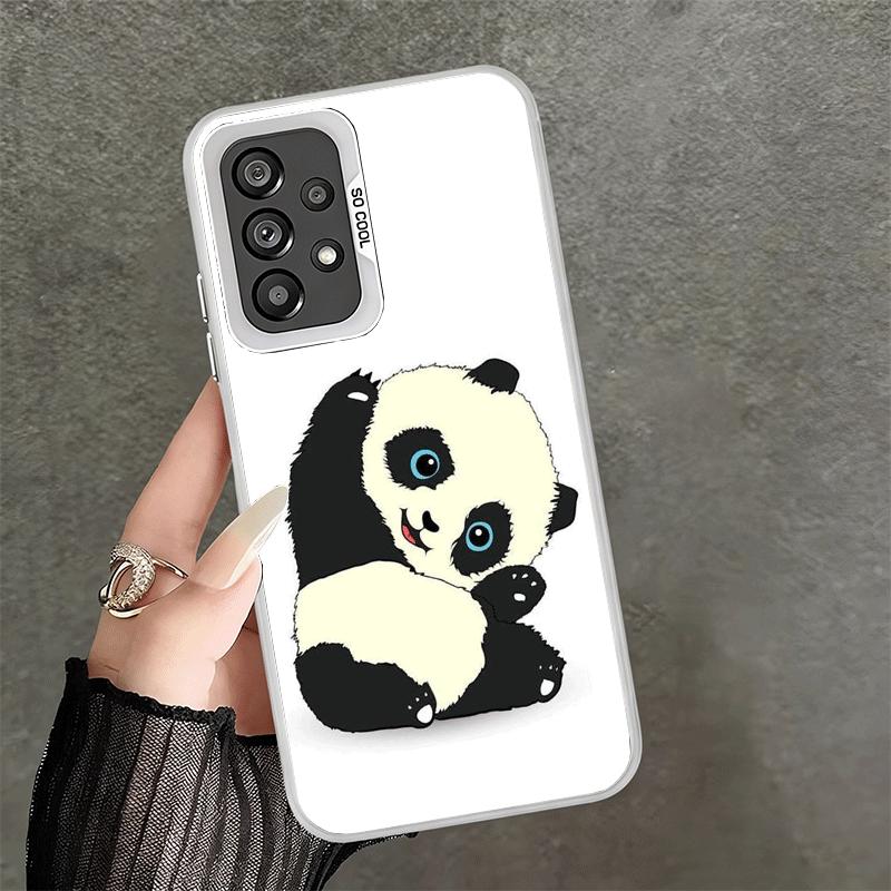 Cute Cartoon Panda Shockproof Phone Case for Samsung A17 A16 A15 A14 A37 A57 A36 A56 A26 A35 A55 A25 A34 A54 A24 A13 A23 A33 A53