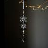 2pcs Transparent Christmas Clear Snowflake Pendants  Home Xmas Decoration