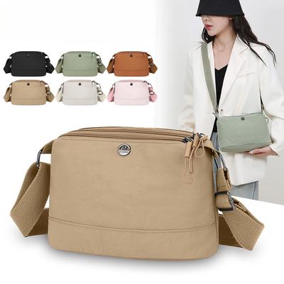 Basit ve Günlük Naylon Postacı Çantası Kadın Yeni Hafif Omuz Çantası Çok Katmanlı Saklama Kore Yabancı Tarzı Küçük Çanta.