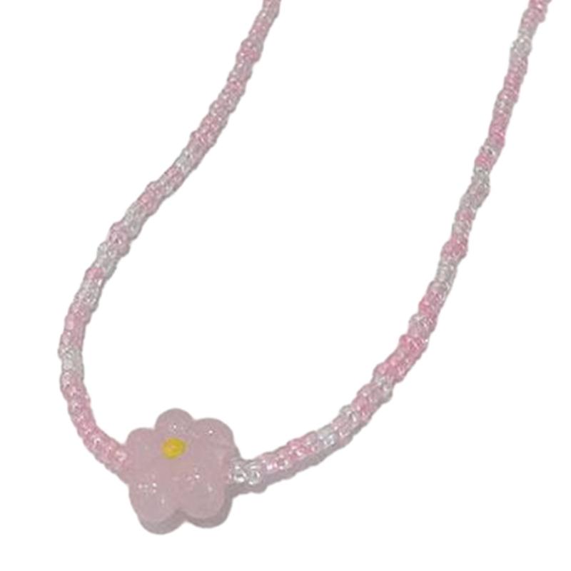 

Модный Чокер с Замком и Разноцветным Рисовым Бисером Сладкий Крутой Подвеска-Шарм Цепочка на Шею Замковая Костяная Цепочка розовый