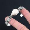 Natural Scolecite Gemstone 925 Sterling Silver Bangle Leaf Adjustable For Girls