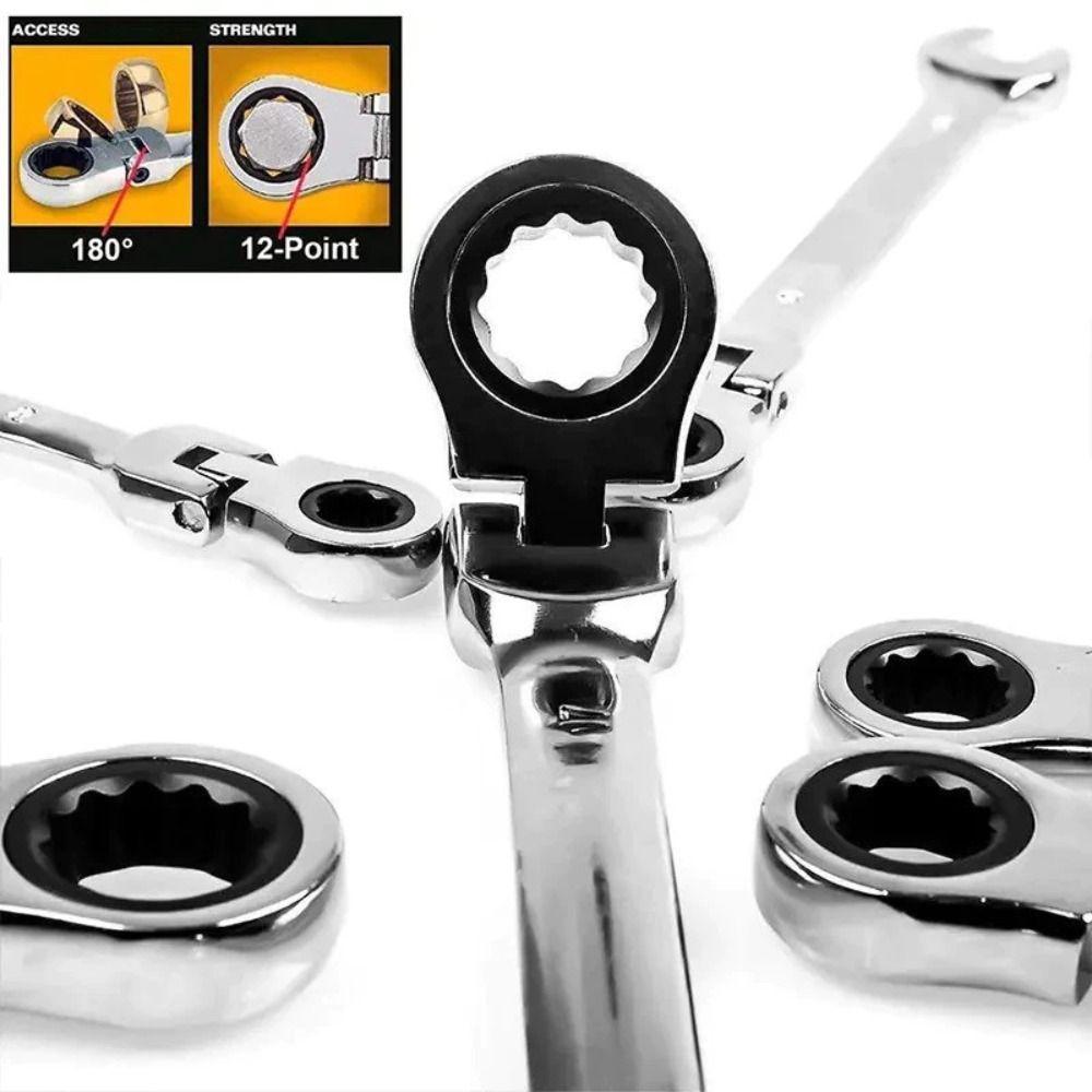 Quick Release Dual Heads Ratchet Wrench Dual Heads Ratcheting Socket Spanner Car Repair Nut Tools