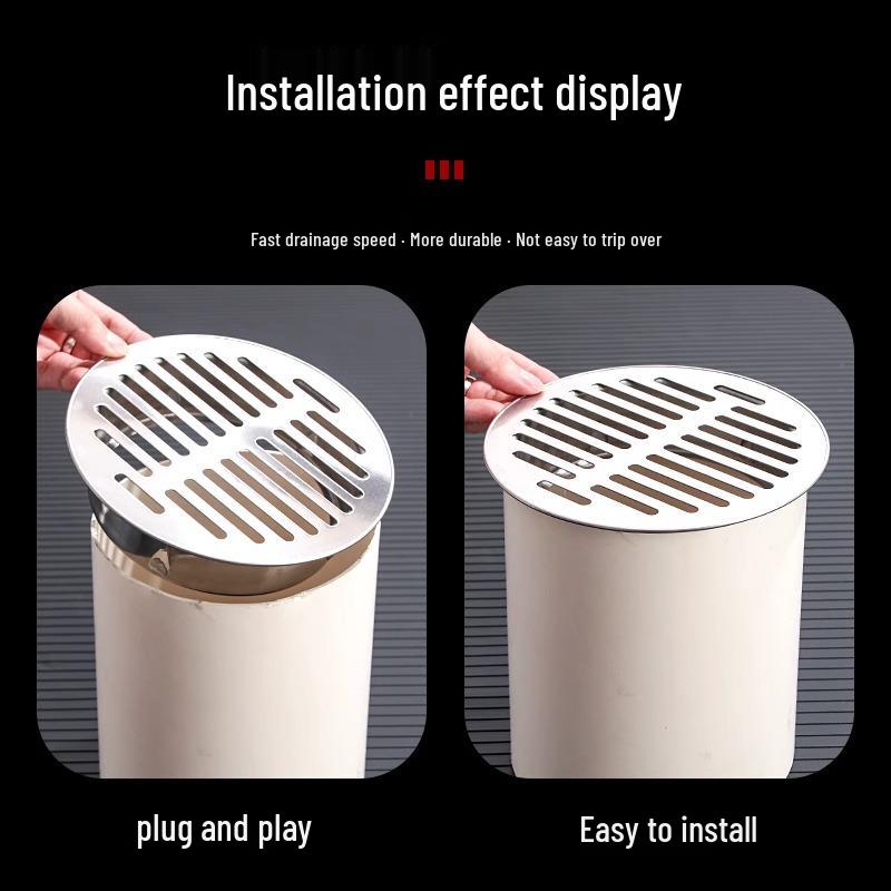 304 Stainless Steel Anti-Clogging Mesh Drain Cover for 75mm Balcony Rooftop Pipes