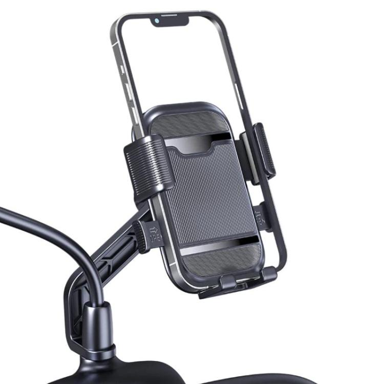 

XY-106 Motorcycle Bike Shockproof Anti-Slip Phone Mount Rotatable Navigation Holder For Riders Rearview Mirror