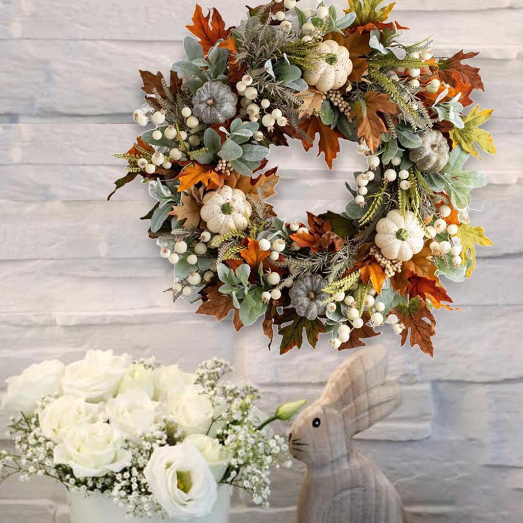 Door Autumn Fall Wreath Thanksgiving Wreaths Wall and Mantels Decoration Holiday Decor Party Favors Supplies Durable