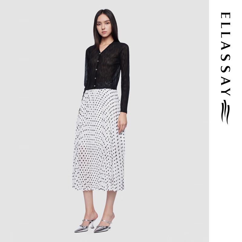 ELLASSAY Women's 2025 Spring V-Neck Short Knit Cardigan