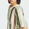adidas Originale Gestrickte Leuchtende Lässige Hautfreundliche Gestreifte Kurzarm V-Ausschnitt Trikot Damen Oberteile KY3162