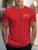 Herren Sommer Mode Lässig Sport Lockerer Schnitt Übergröße Bergmuster Rundhals Kurzarm T-Shirt