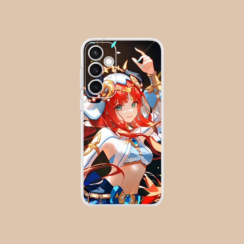 Game GI Nilou Clear Mobile Phone Case for Samsung Galaxy S25 S24 S23 S22 S21Plus FE Ultra Colorful Cover