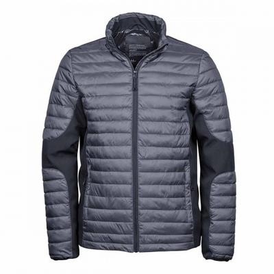Teejays Mens Padded Full Zip Crossover Jacket