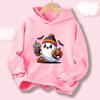 Kids Pullover Hoodie Lovely Cartoon Ghost Pumpkin Bat Halloween Graphic Sweatshirt Long Sleeve CasualSport Top Autumn Winter Home And Outdoor Outfit