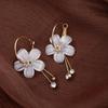 New Crystal Acrylic Flower Rhinestone Circle Earrings for Women - Elegant and Fresh Hoops/Dangles