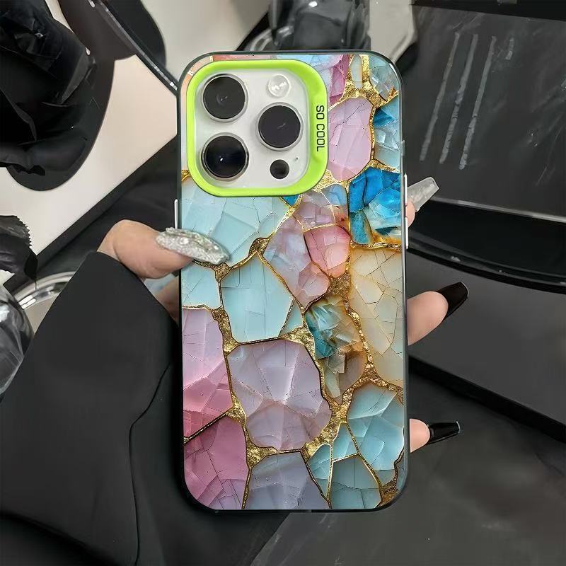 The New Colored Silver Color Stone Is Suitable for Iphone17 Mobile Phone Case Apple 15promax/14 European and American 13pro16 Personality