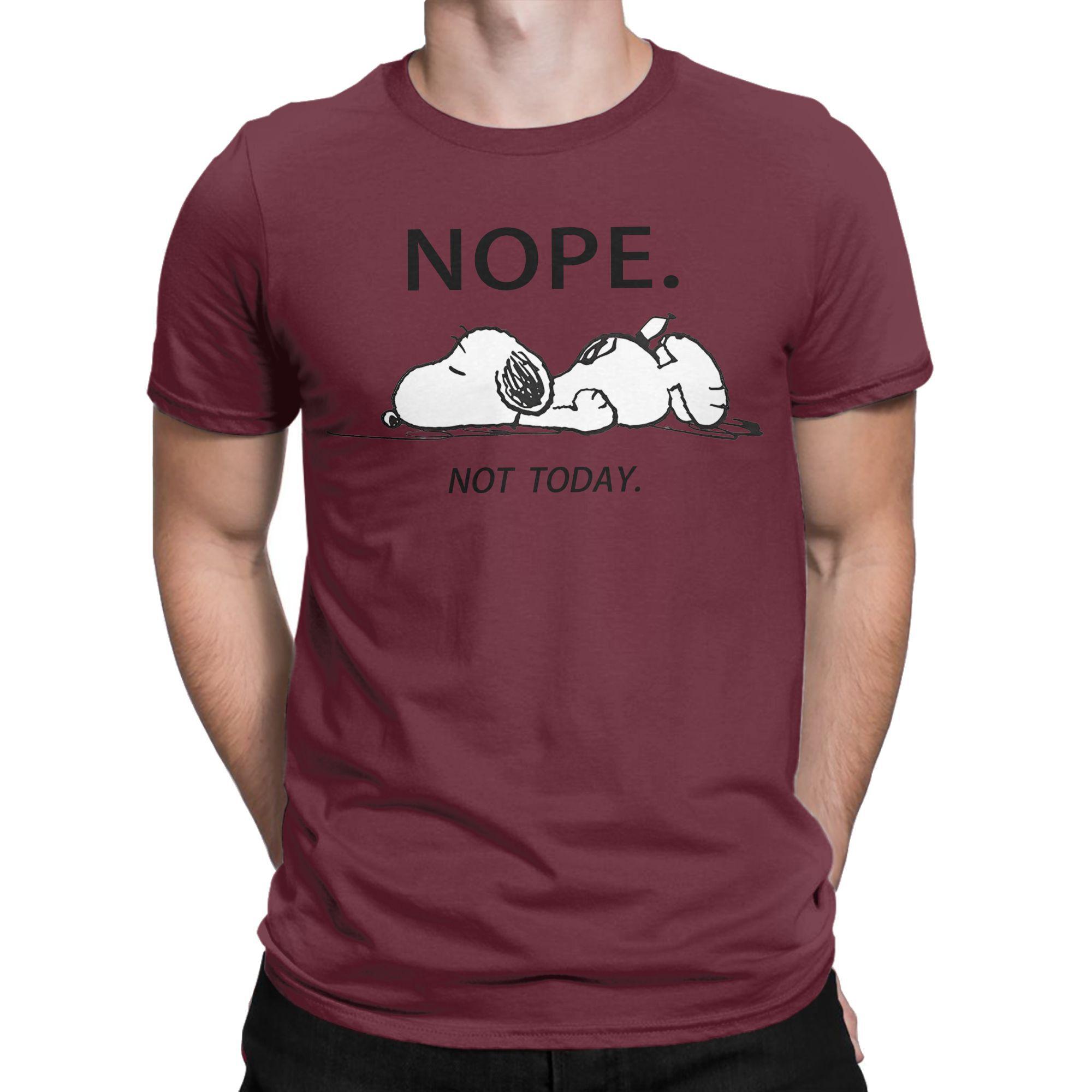 XIXI Fashion Heren Leuke Cartoon Snoopy T-shirts Nope Not Today Katoenen Kleding Coole Korte Mouw Ronde Hals T-shirts 4XL 5XL 6XL T-shirts 2XL