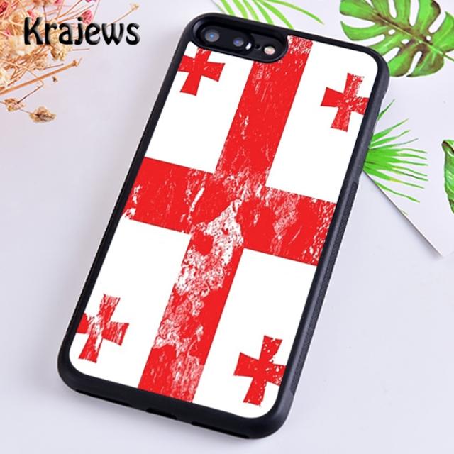 Krajews Georgia Grunge Flag Soft Phone Case Cover For iPhone 17 Air 16 15 14 plus 11 12 13 pro max Plus coque Fundas