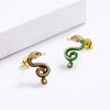 Domineering Exquisite Snake Earrings Asymmetric Women's Snake Earrings Colorful Handmade Enamel Jewelry Creative Party Jewelry