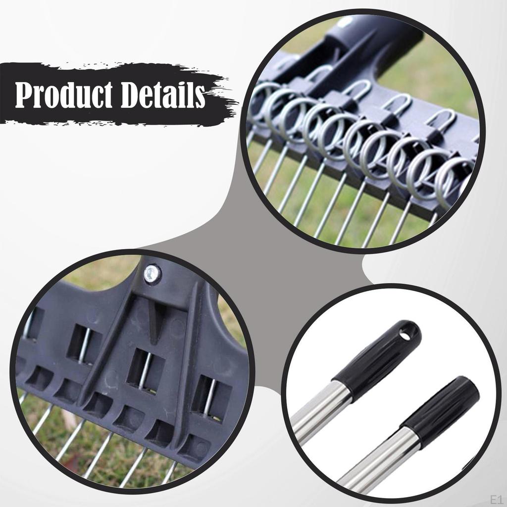 Long Handle Garden Rake Gardening Tool Garbage Lawn Yard Leaf Heavy Duty for Farm Outdoor