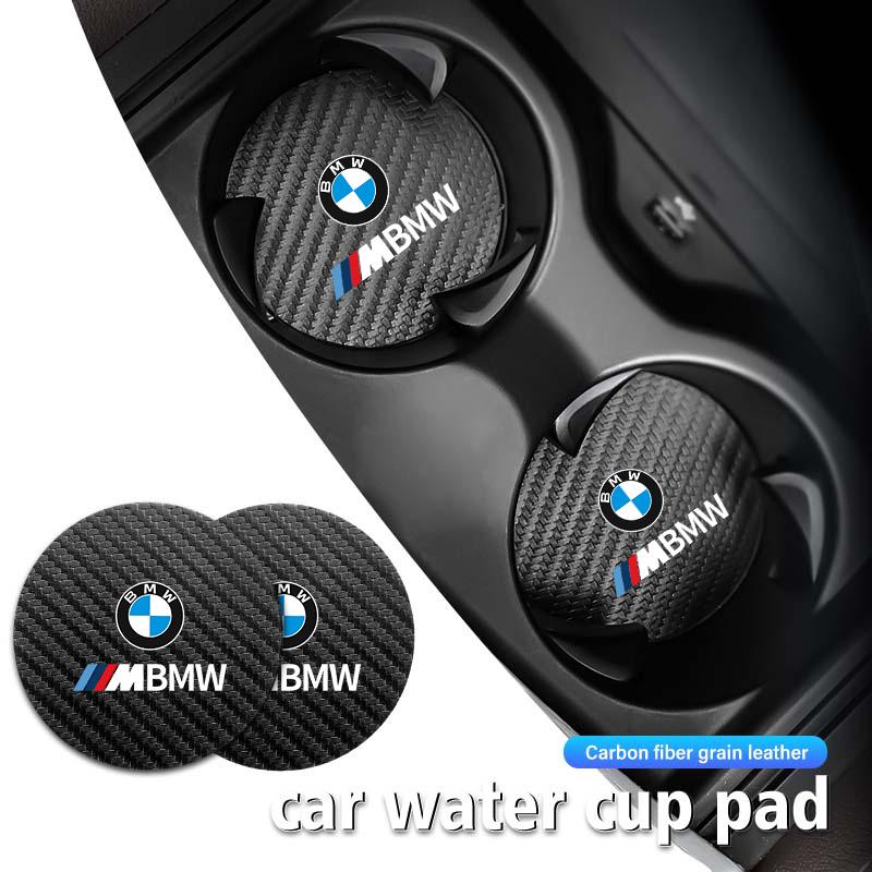 LXXM7 2Pcs Car Coasters Water Cup Holder Non-Slip Mat Accessories For BMW X3 X5 M5 M3 E46 E90 E60 F10 E39 F30 E36 G30 E87 E70