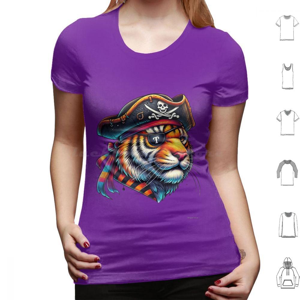 The Legendary Pirate TigerKing Of The Wild Oceans T Shirt Cotton Men Women DIY Print Pirate Tiger Animal Art Colorful