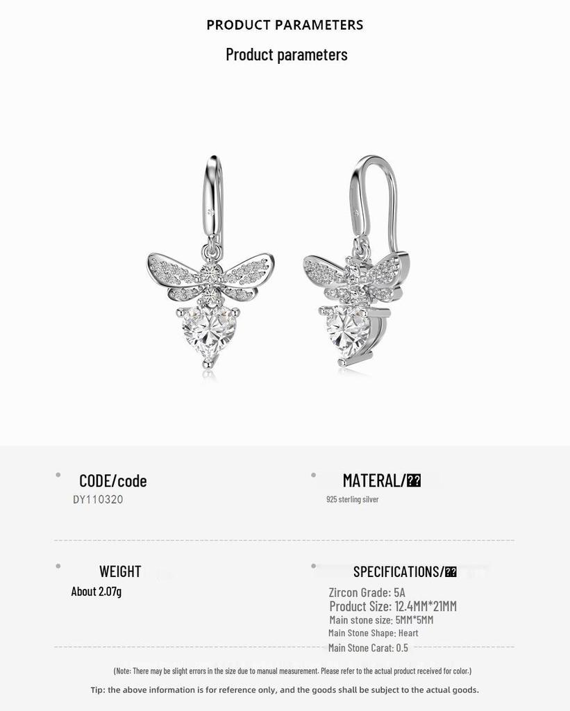 Niche Design Women's S925 Sterling Silver Zircon Hoop Earrings - Christmas Edition