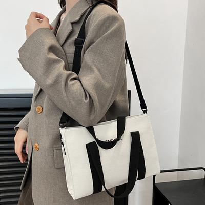 Large Capacity Bag Women's New Trendy Fashion Canvas Shoulder Bag Crossbody Tote Bag Going Out Tote Bag