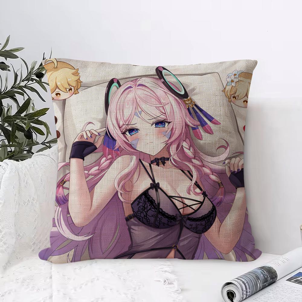 Genshin Impact Citlali Cushion Cover Eco Linen Pillow Case DoubleSided Print Breathable Durable Zipper Home Decor Gift