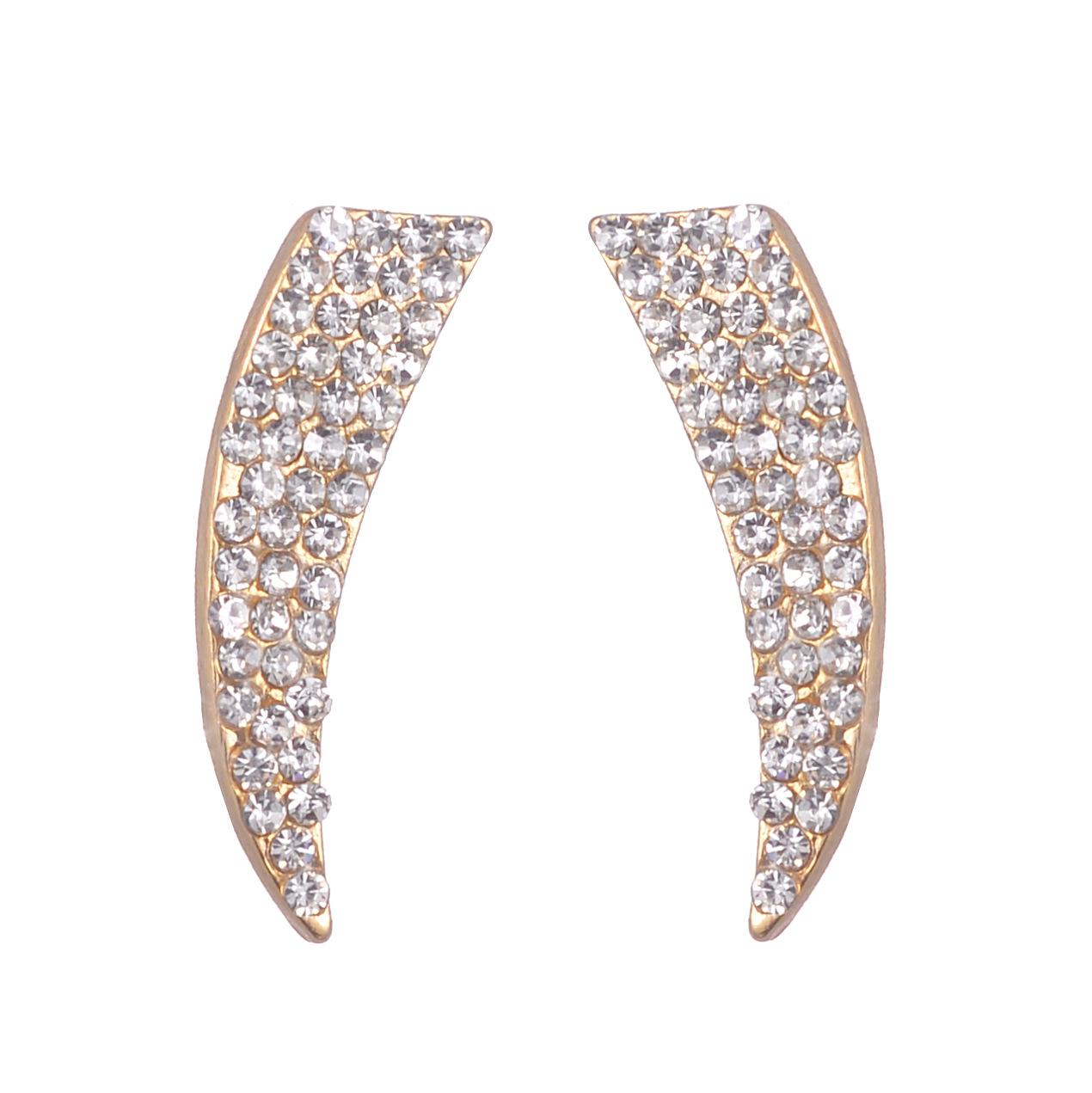 European & American Fashion Rhinestone Knife-Shaped Ear Studs