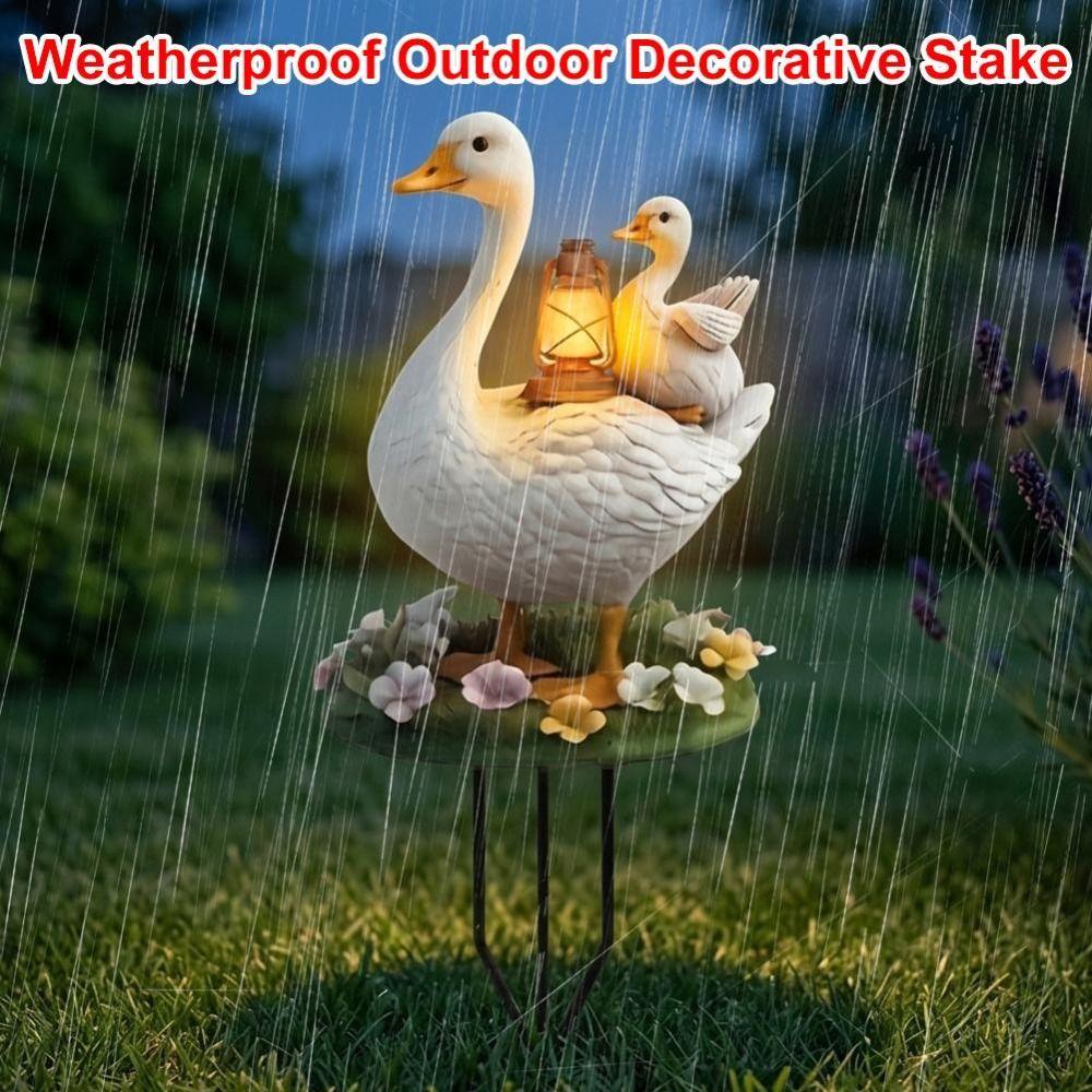 Acrylic Duck Yard Sign Lantern Pattern Ground Stake New Goose Garden Stake Animal Yard Decor