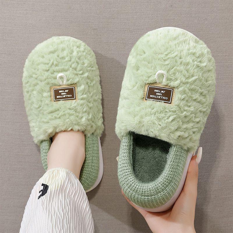 Cotton slippers autumn and winter new indoor home non-slip thick-soled breathable plush warm couple cotton shoes