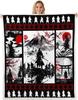 GUOYU Blanket Kids Japanese Geishas Fleece Throw Blanket Queen Boys Girls Cherry Blossoms Plush Blanket Japanese Style Sherpa Blanket Japanese