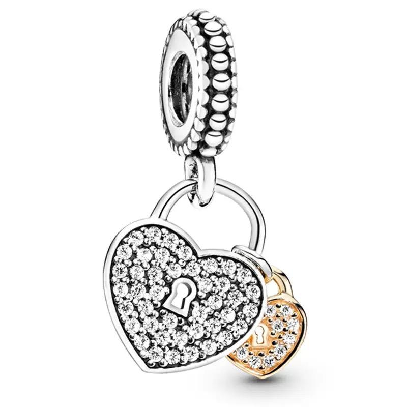 Letter Mom Pendant S925 Pure Silver Bird Heart Sun Moon Charm Snake Bone Chain Beads Accessories Women's Jewelry Gift