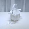 Elegant Wedding Flower Girl Basket White Cute Satin Holder Ring Pillow Flower Storage Basket for Party Wedding Decoration