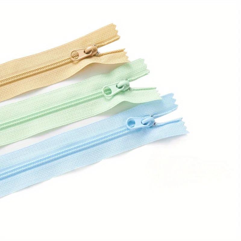 Pack Of 10 Nylon Zippers Seam Fine Nylon Colourful Spool Zips Not Separable Sewing Zips 20 Cm For Clothing Diy Sewing Craft