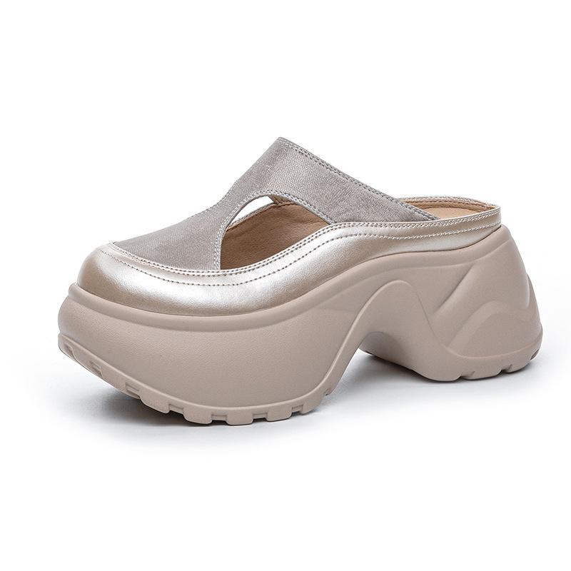 Small thick-soled bag head slippers women's 2025 new one-pedal lazy outer wear casual fashion versatile cool slippers